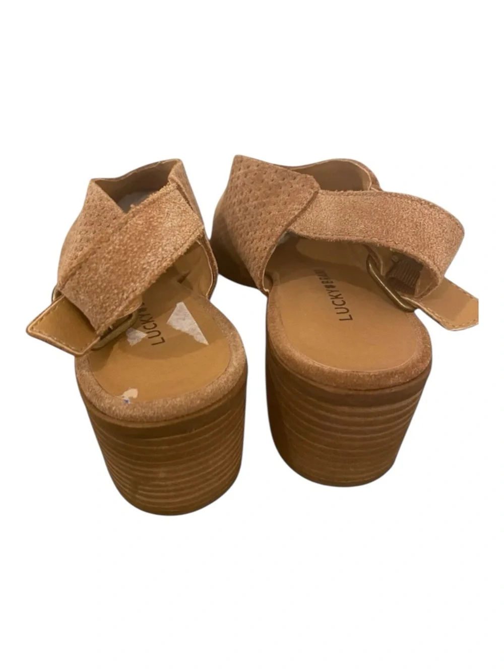 Lucky Brand Womens Lideton Leather Heel Booties Tan Western Point Toe
